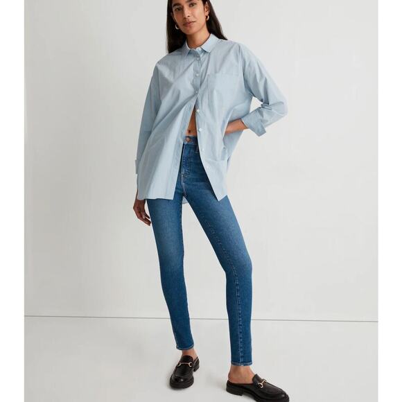 Madewell 10" High-Rise Skinny Jeans In Eardly Wash Size 29 Tall - Picture 1 of 9